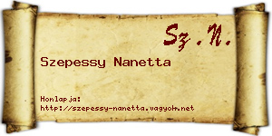 Szepessy Nanetta névjegykártya
